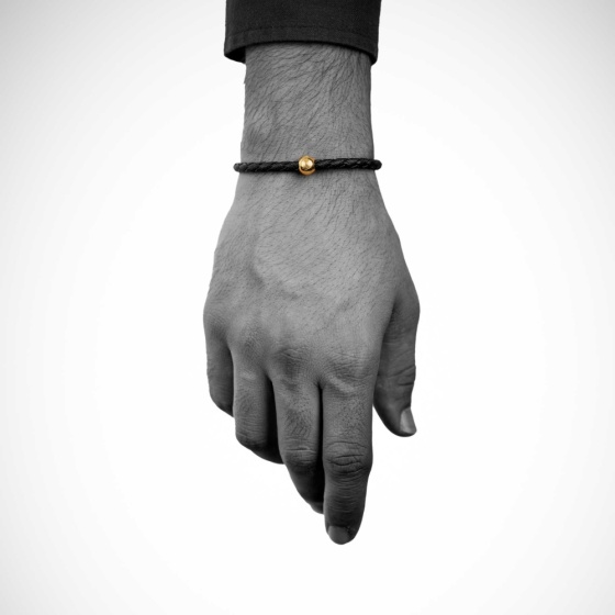 دستبند چرم طلا مردانه طرح دلیرا