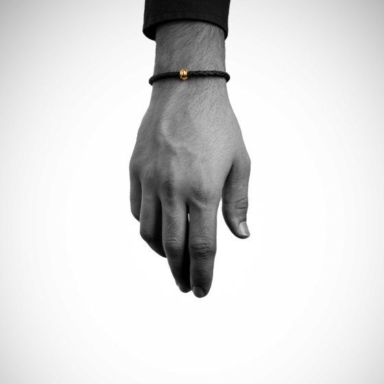 دستبند چرم طلا مردانه طرح ورادیا