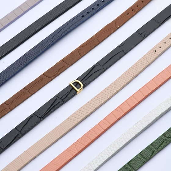 دستبند زنانه طلا چرم حرف D