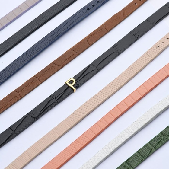 دستبند مردانه طلا چرم حرف P