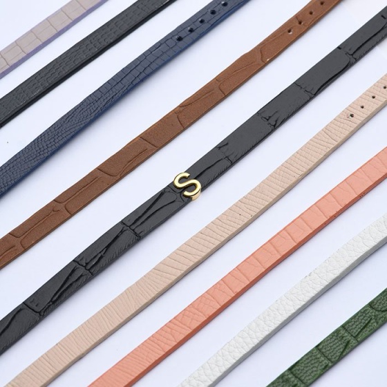 دستبند زنانه طلا چرم حرف S