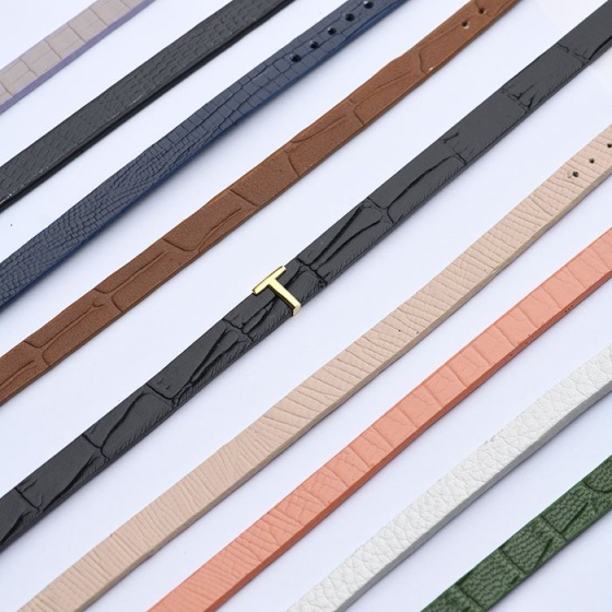 دستبند زنانه طلا چرم حرف T