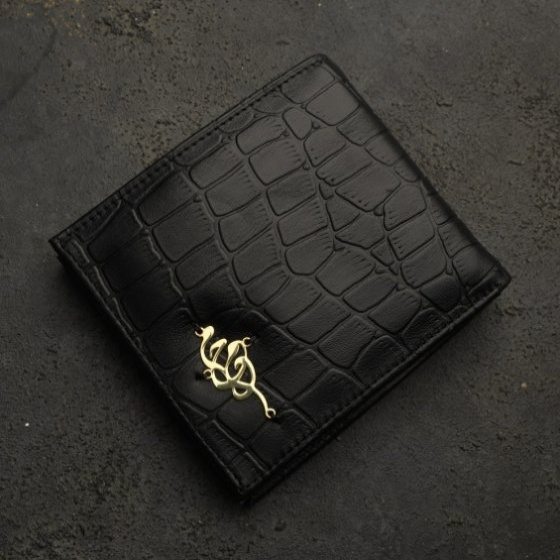 کیف پول جیبی طلا چرم اسم محمد