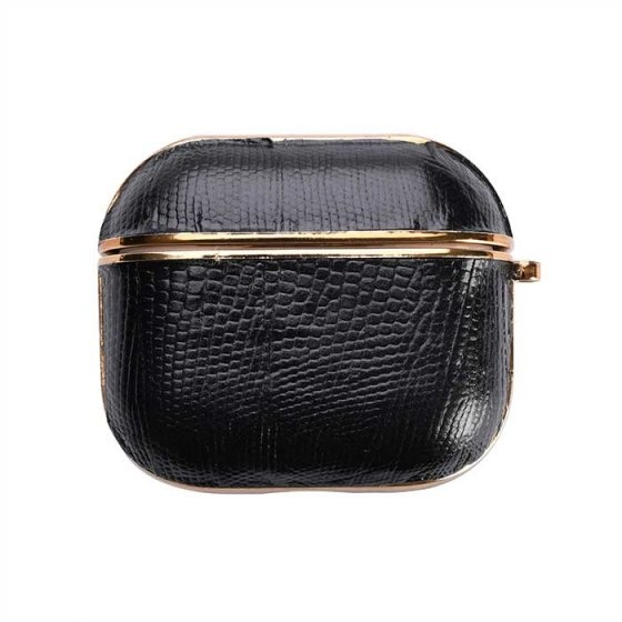 قاب ایرپاد 3 چرم مشکی لیزارد