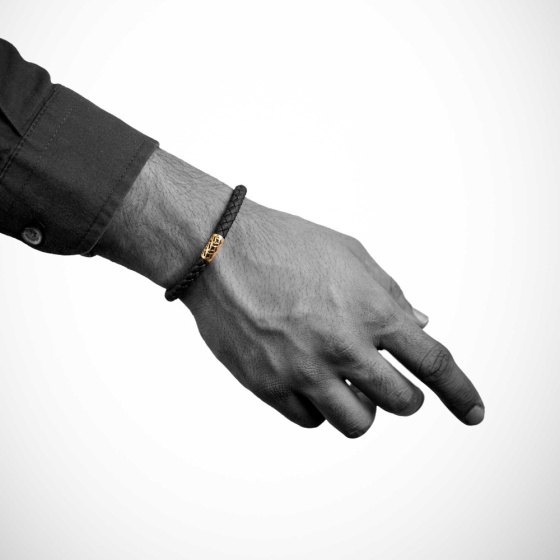 دستبند مردانه طلا طرح فیوژن کوچک