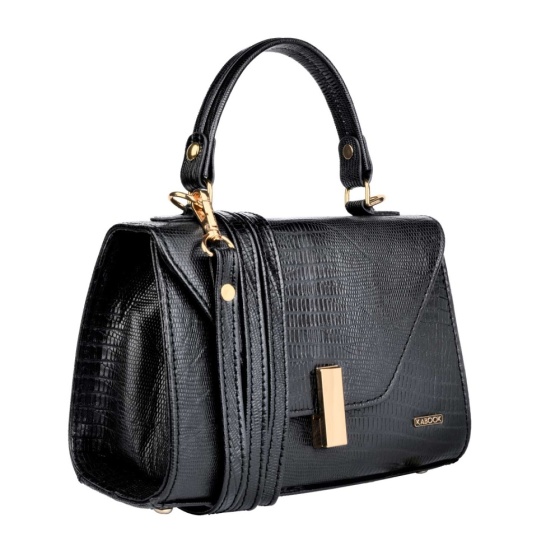 کیف دستی زنانه مدل روسا چرم لیزارد مشکی
