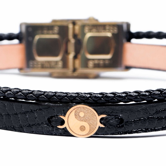 دستبند مردانه طلا طرح یینگ یانگ