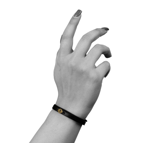 دستبند زنانه طلا چرم حرف O