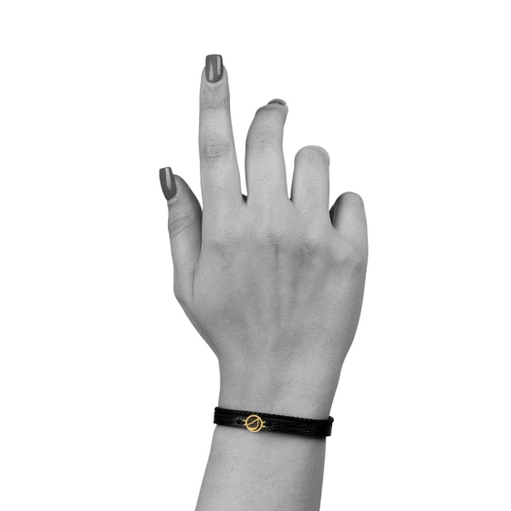 دستبند زنانه طلا چرم حرف ک