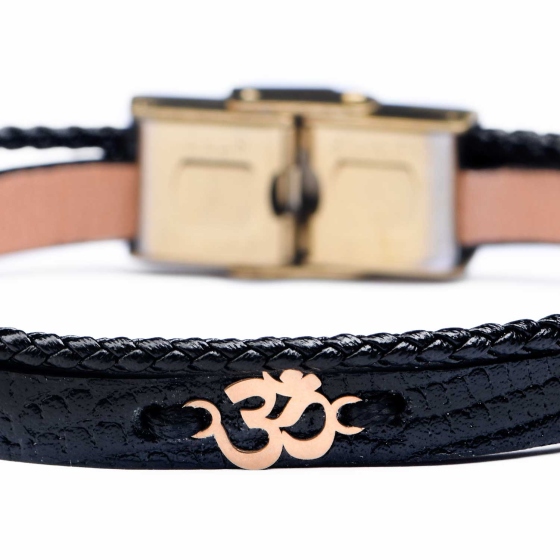 دستبند مردانه طلا طرح اوم