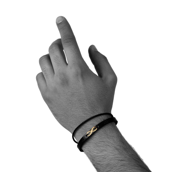 دستبند مردانه طلا طرح بینهایت