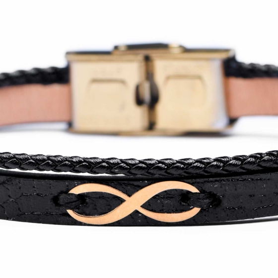 دستبند مردانه طلا طرح بینهایت