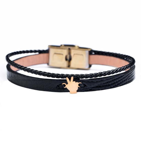 دستبند مردانه طلا طرح پیروزی