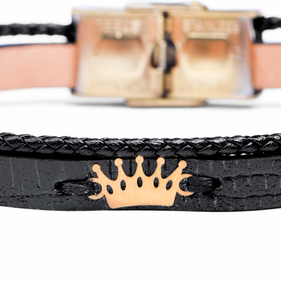 دستبند مردانه طلا طرح تاج