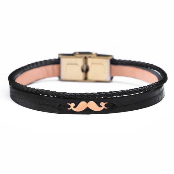 دستبند مردانه طلا طرح سبیل