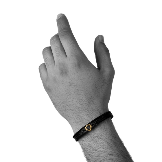 دستبند مردانه طلا طرح سپر