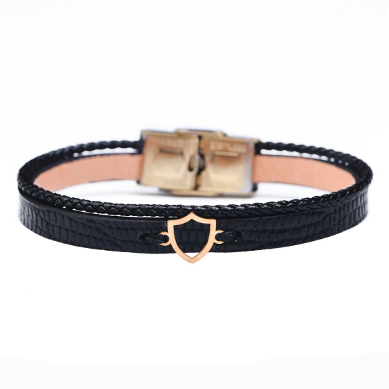 دستبند مردانه طلا طرح سپر