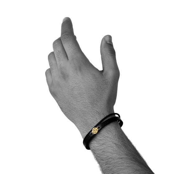 دستبند مردانه طلا طرح ستاره پنج پر