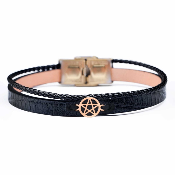 دستبند مردانه طلا طرح ستاره پنج پر