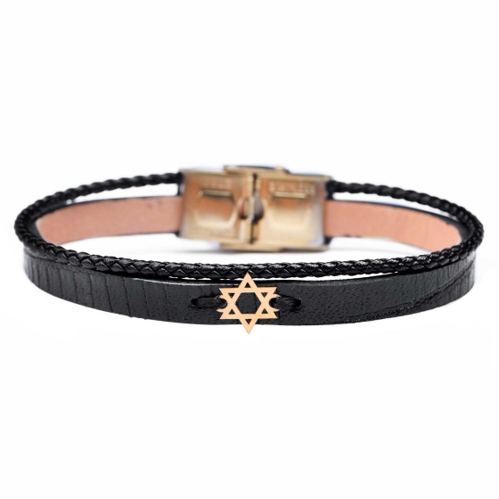 دستبند مردانه طلا طرح ستاره داوود