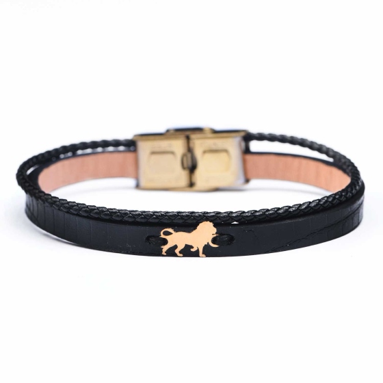 دستبند مردانه طلا طرح شیر