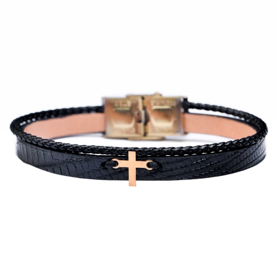 دستبند مردانه طلا طرح صلیب