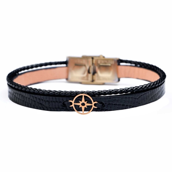 دستبند مردانه طلا طرح قطب نما