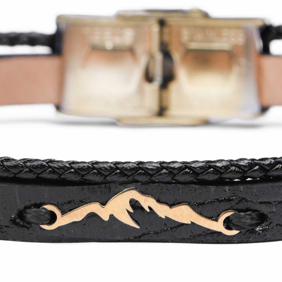 دستبند مردانه طلا طرح کوه