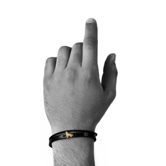 دستبند مردانه طلا طرح گرگ