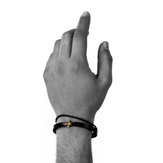 دستبند مردانه طلا طرح لنگر