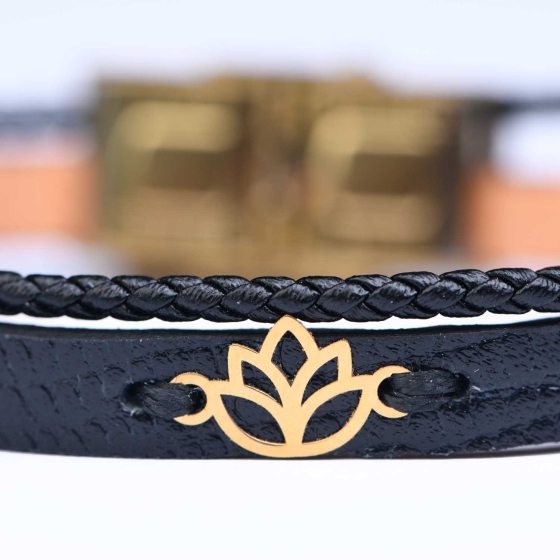 دستبند زنانه طلا طرح لوتوس