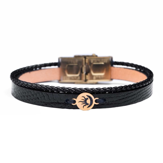 دستبند زنانه طلا طرح ماه و خورشید