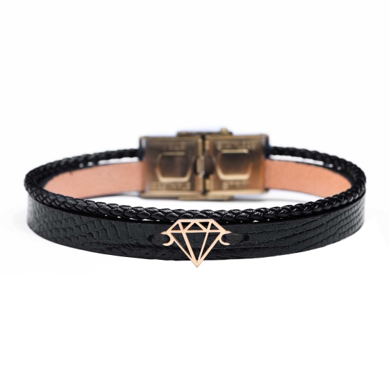 دستبند زنانه طلا طرح الماس