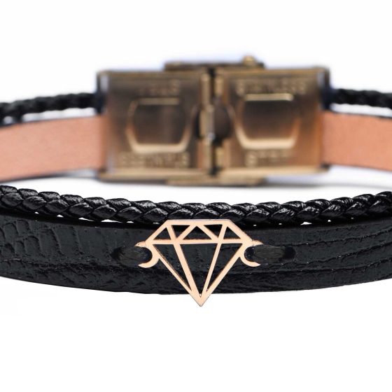 دستبند زنانه طلا طرح الماس