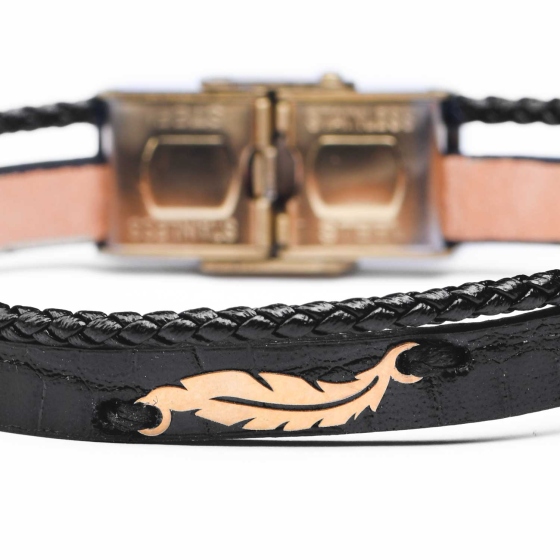 دستبند زنانه طلا طرح پر