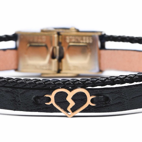 دستبند زنانه طلا طرح قلب شکسته