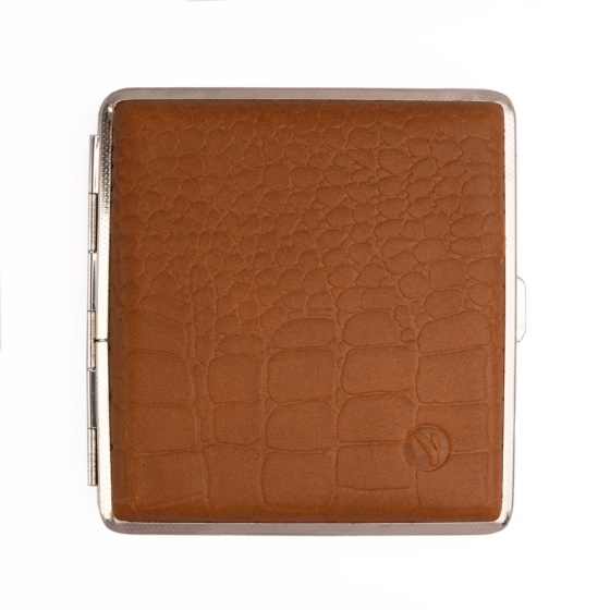 جعبه سیگار چرم عسلی