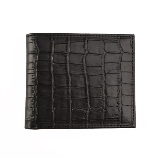 کیف پول جیبی چرم کروکودیل مشکی