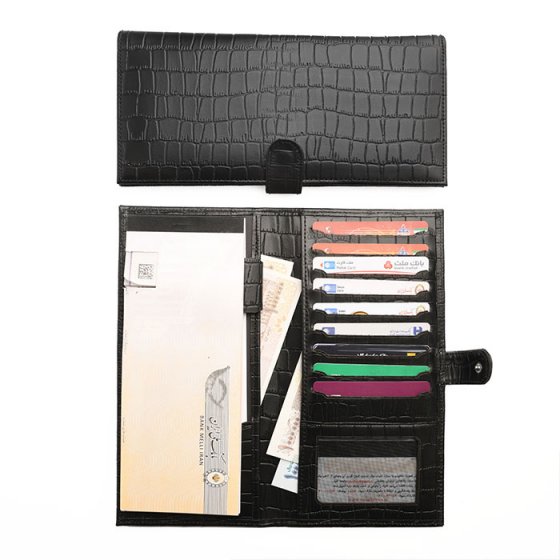 کیف دسته چک چرم مشکی