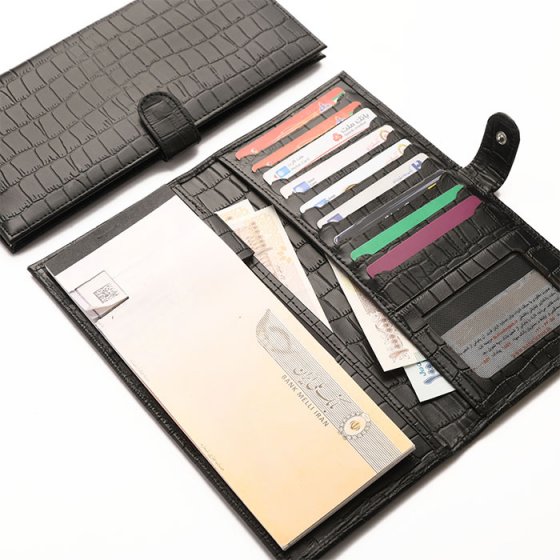 کیف دسته چک چرم مشکی