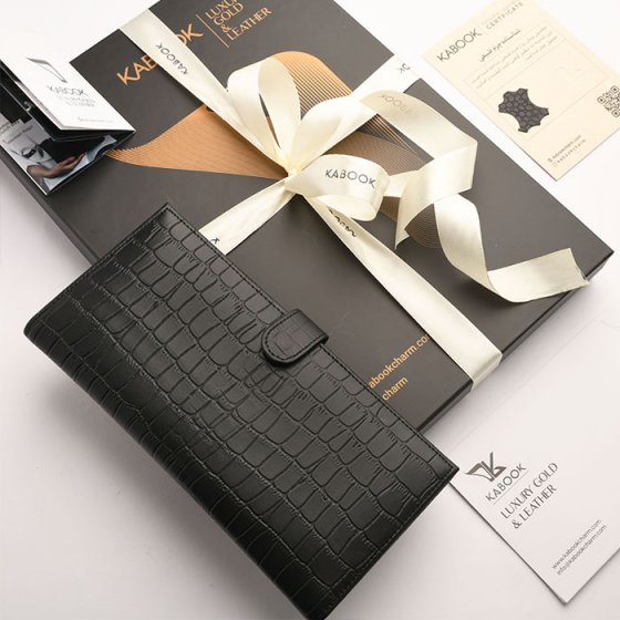 کیف دسته چک چرم مشکی