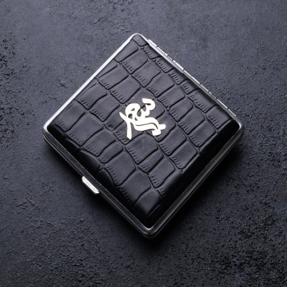 جعبه سیگار طلا چرم اسم سعید