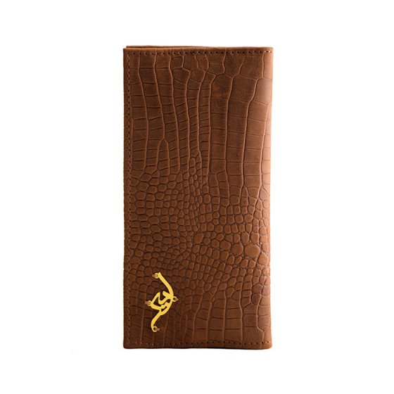 کیف پول کتی چرم با پلاک اسم امیر