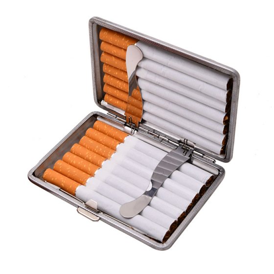 جعبه سیگار چرم و طلا مردانه با پلاک اسم گودرز