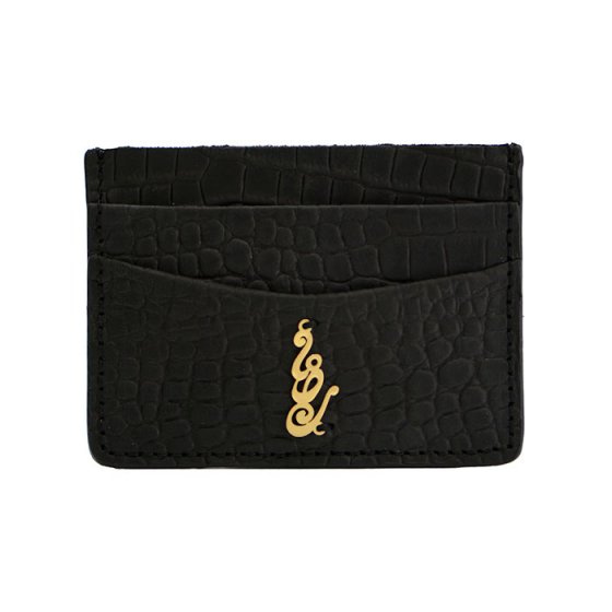 کیف کارت چرم با پلاک طلا اسم رضا