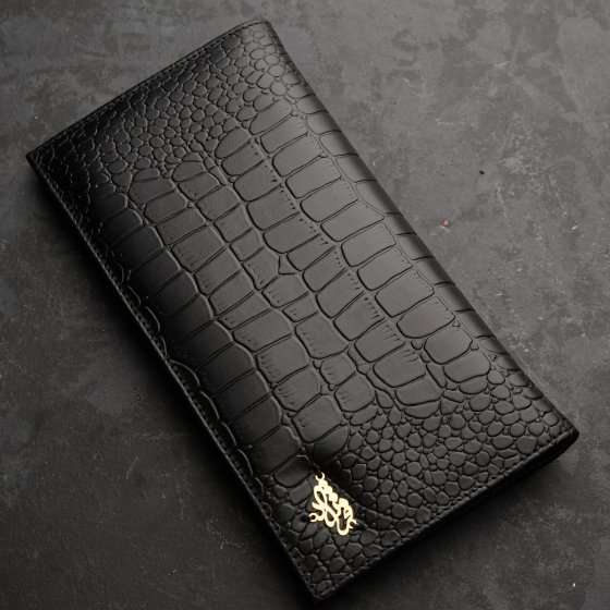 کیف پول کتی چرم با پلاک اسم فرشاد