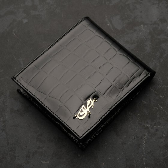 کیف پول جیبی چرم با پلاک اسم امین