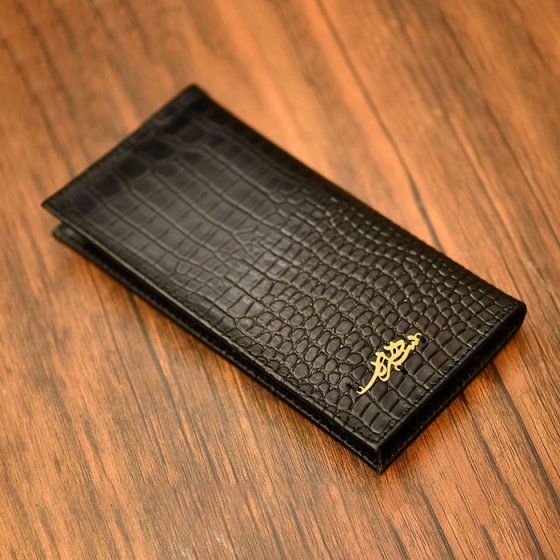 کیف پول کتی چرم با پلاک اسم ساهره