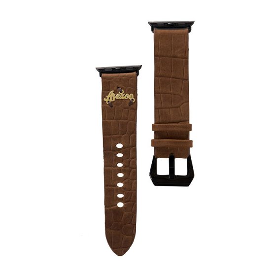 بند اپل واچ زنانه چرم با پلاک اسم ارزو