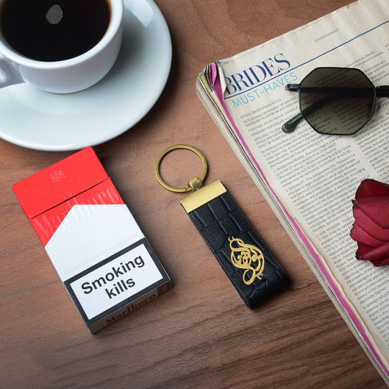 جاکلیدی طلا چرم با پلاک اسم ابوالفضل